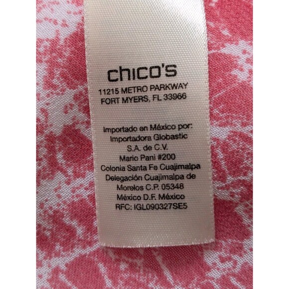 CHICO'S Easywear By Top Women's Size M/1 Pink Ombre Abstract Sheer Geometric - Picture 11 of 14